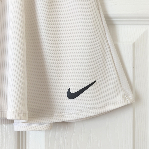 Nike Court Dri-Fit Flouncy Ribbed Knit High Waisted Mini Tennis Skort White XS - Picture 8 of 13